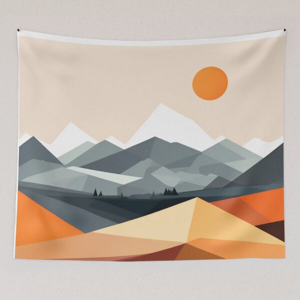 Item preview, Harmony Peaks: A Geometric Landscape designed and sold by RipollDesigns.