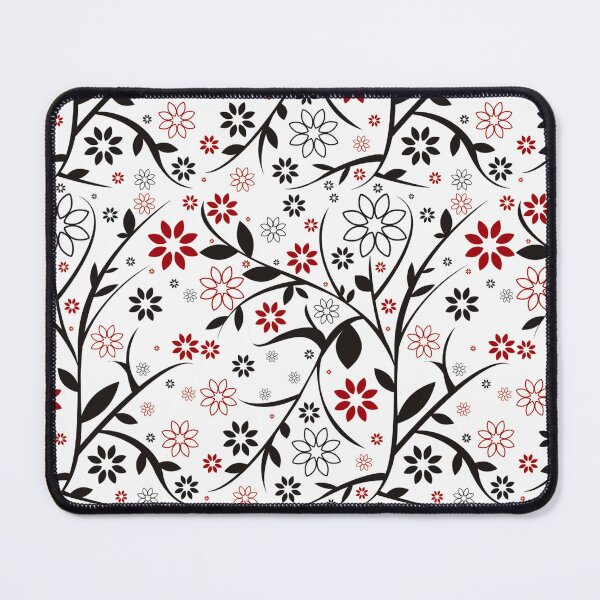 Item preview, Red and Black flower trees seamless pattern designed and sold by ThePurplePrints.