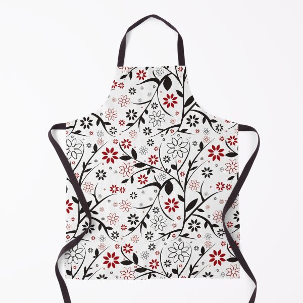 Item preview, Red and Black flower trees seamless pattern designed and sold by ThePurplePrints.