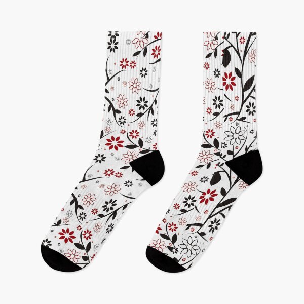 Artikelvorschau, Nahtloses Muster roter und schwarzer Blumenbäume entworfen und verkauft von ThePurplePrints.