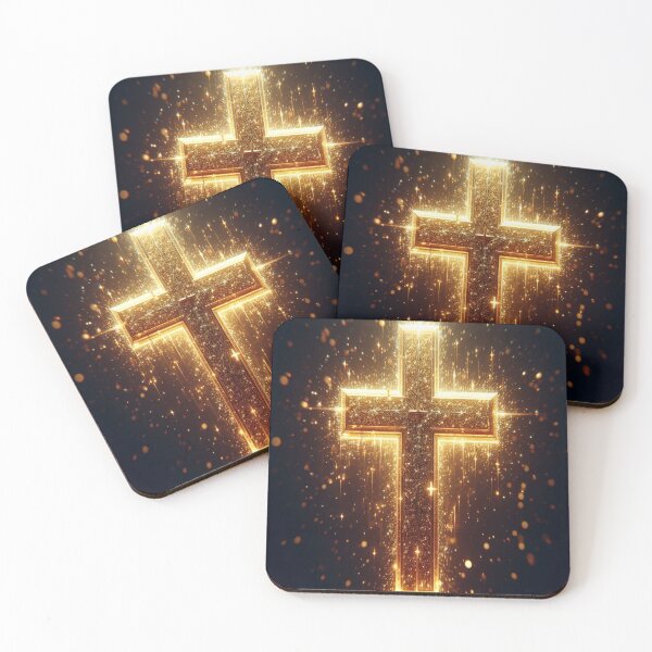 Item preview, cross with golden sparkles designed and sold by yirehestilos.