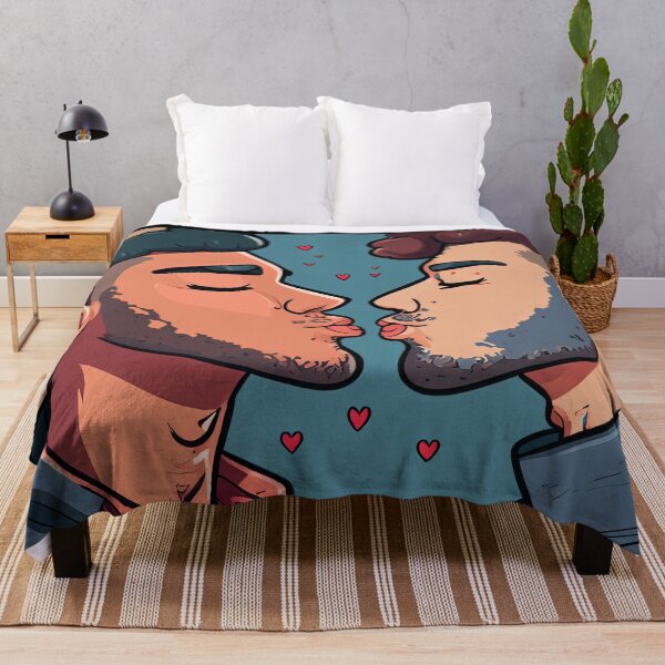 Item preview, Cartoon of two men kissing designed and sold by Photopat.