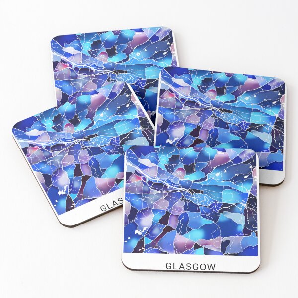 Item preview, Glasgow UK Named City Map - Marine Blue designed and sold by StylishStacks.