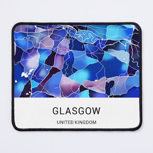 Item preview, Glasgow UK Named City Map - Marine Blue designed and sold by StylishStacks.