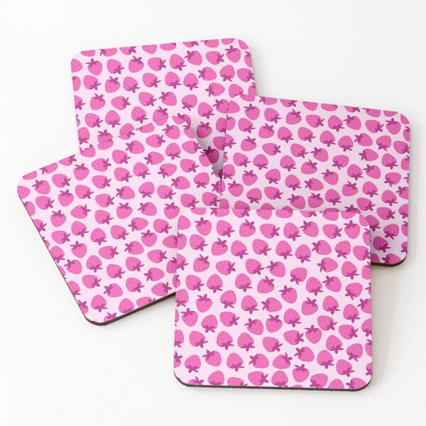 Item preview, soft pink strawberry field summer cute nature fruit girly pattern designed and sold by DesignYourWaystore.