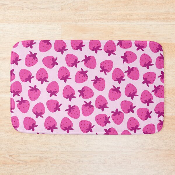 Item preview, soft pink strawberry field summer cute nature fruit girly pattern designed and sold by DesignYourWaystore.