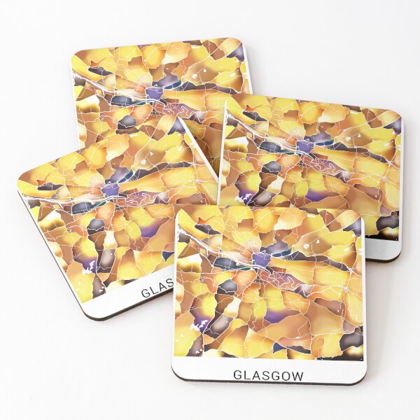 Item preview, Glasgow UK Named City Map - Golden Yellow designed and sold by StylishStacks.