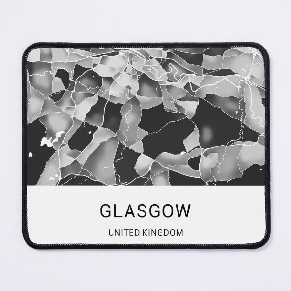 Item preview, Glasgow UK Named City Map - Black and White designed and sold by StylishStacks.