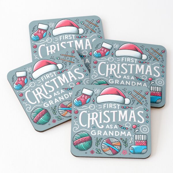 Item preview, First Christmas as a Grandma, typography designed and sold by maxmaj.