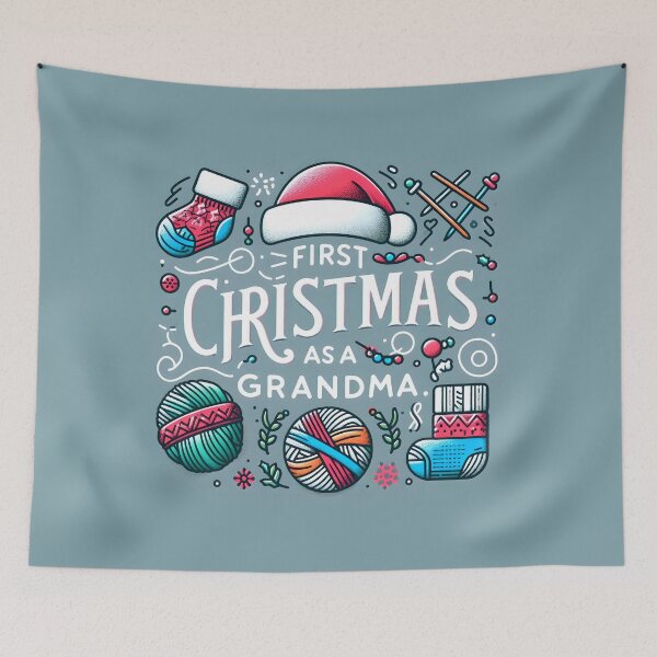 Item preview, First Christmas as a Grandma, typography designed and sold by maxmaj.