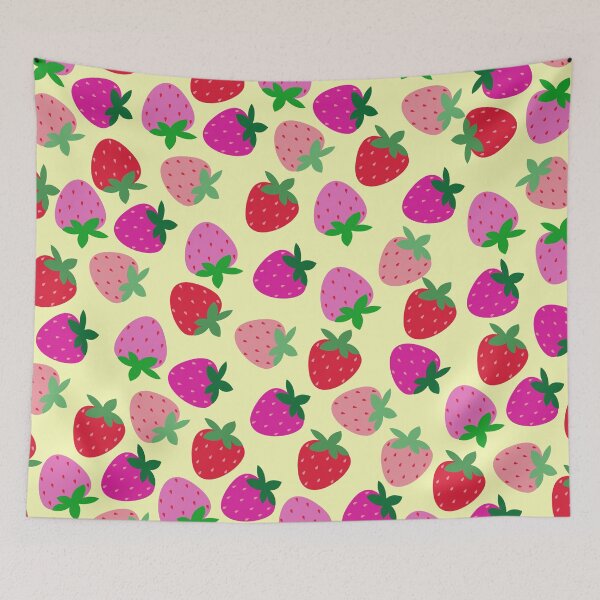 Item preview, strawberry field pink summer cute nature fruit girly pattern designed and sold by DesignYourWaystore.