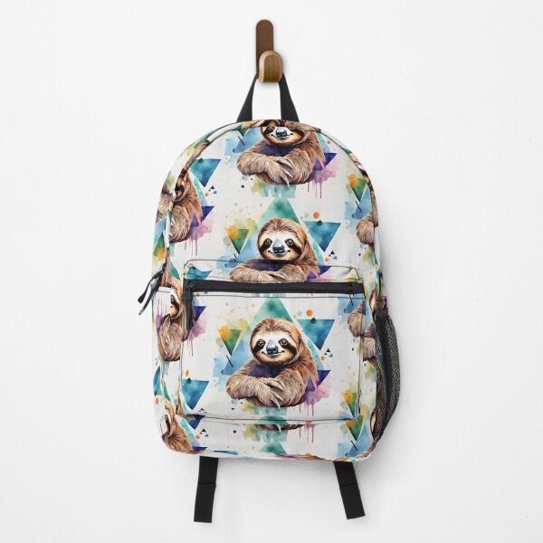 Item preview, Chilled sloth in watercolor with triangles and blobs. designed and sold by kreativeadern.