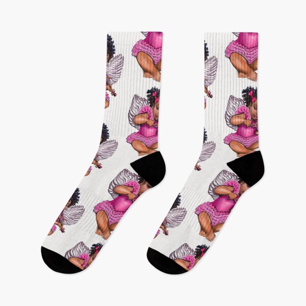 Item preview, Black Angel in pink playing the violin - Sun kissed curly haired Baby cherub angel classical art designed and sold by Artonmytee.
