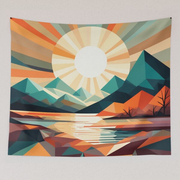 Item preview, Boho Trails: Geometric Figures in Vibrant Landscape Harmony designed and sold by RipollDesigns.