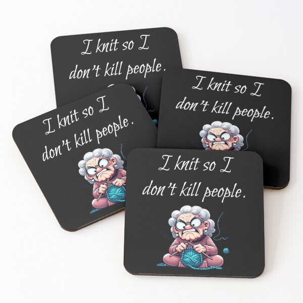 Item preview, I Knit So I Don't Kill People designed and sold by HeadTurningArt.