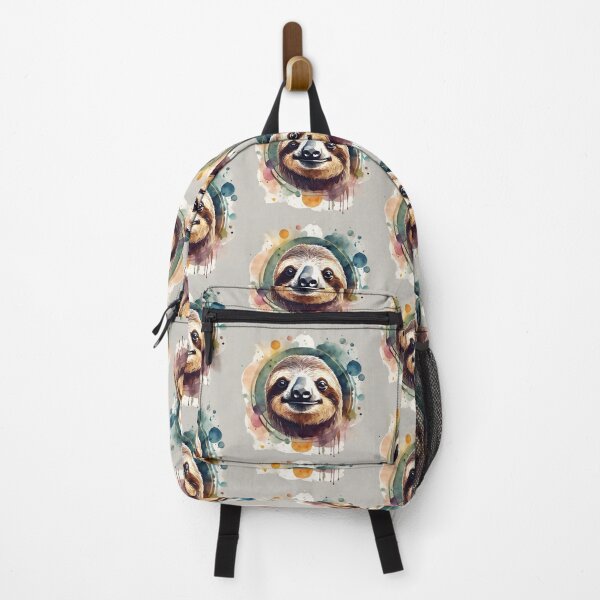 Item preview, Sloth head in watercolor with blots. designed and sold by kreativeadern.