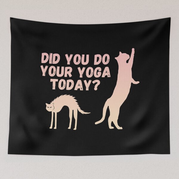 Item preview, Did you do your yoga today? | Cat stretching design designed and sold by Enchantedbox.