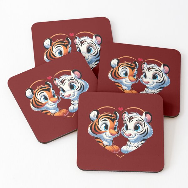 Item preview, Loving Tigers - Feline Valentine's Day Illustration designed and sold by Veteme.