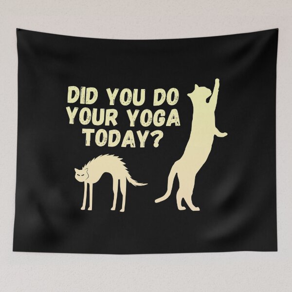 Item preview, Did you do your yoga today? | Cat stretching design designed and sold by Enchantedbox.