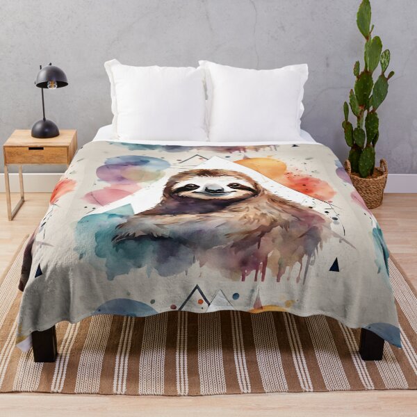 Item preview, Sloth in watercolor with triangles and blobs. designed and sold by kreativeadern.