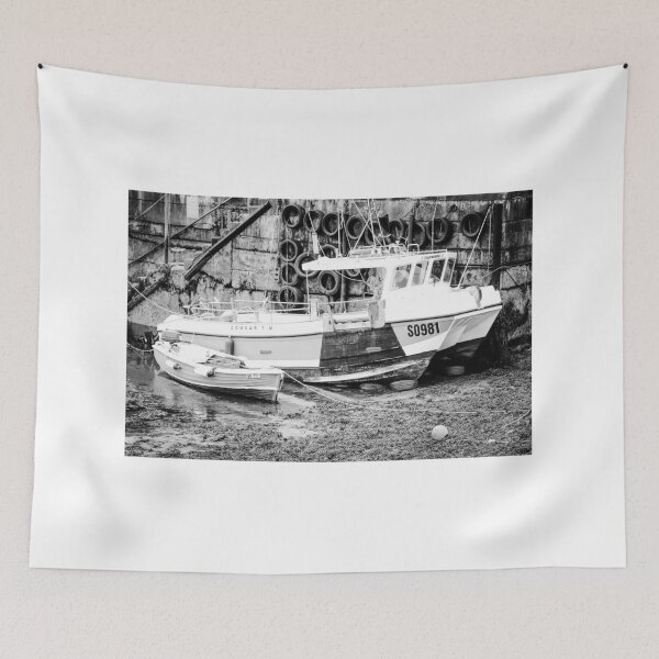 Item preview, Boats at Rosses Point Sligo bw designed and sold by eddiebarronshop.