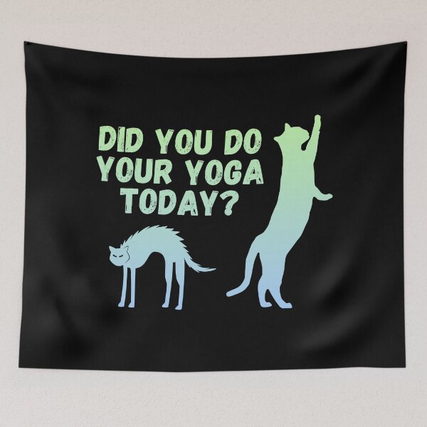Item preview, Did you do your yoga today? | Cat stretching design designed and sold by Enchantedbox.