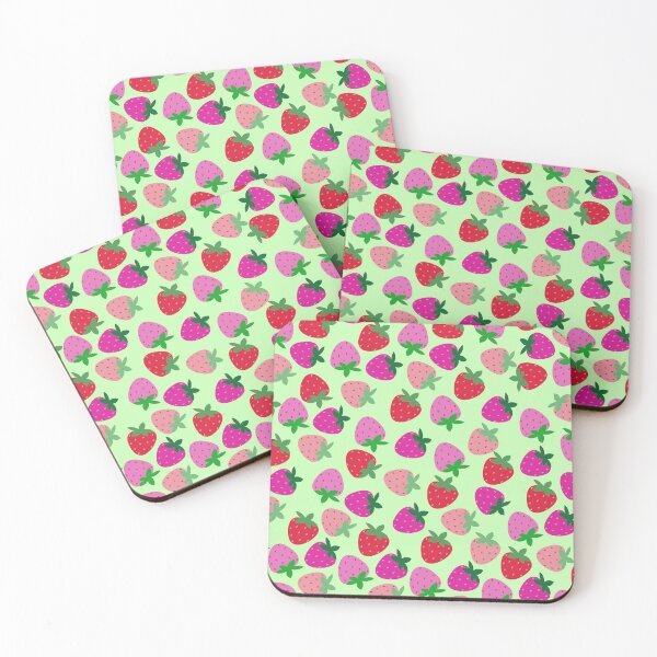 Item preview, strawberry field pink summer cute nature fruit girly pattern designed and sold by DesignYourWaystore.