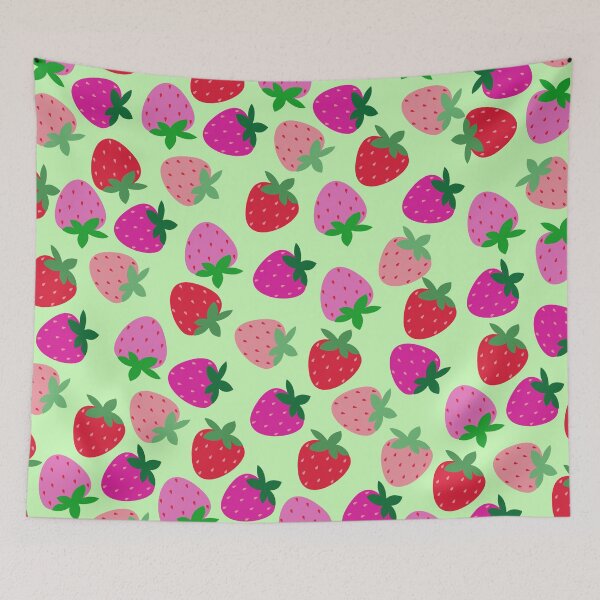 Item preview, strawberry field pink summer cute nature fruit girly pattern designed and sold by DesignYourWaystore.