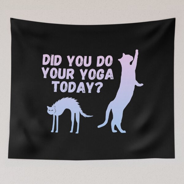 Item preview, Did you do your yoga today? | Cat stretching design designed and sold by Enchantedbox.