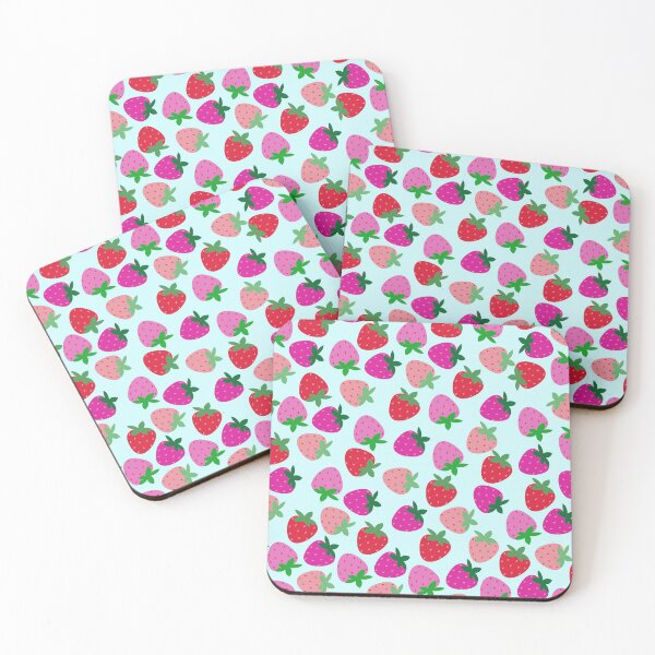 Item preview, strawberry field pink summer cute nature fruit girly pattern designed and sold by DesignYourWaystore.
