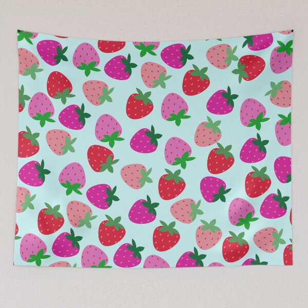 Item preview, strawberry field pink summer cute nature fruit girly pattern designed and sold by DesignYourWaystore.