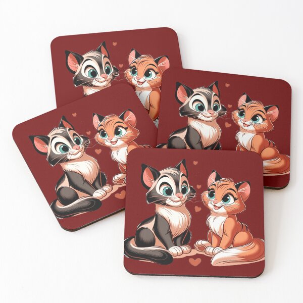 Item preview, Loving Kittens - Feline Valentine's Day Illustration designed and sold by Veteme.