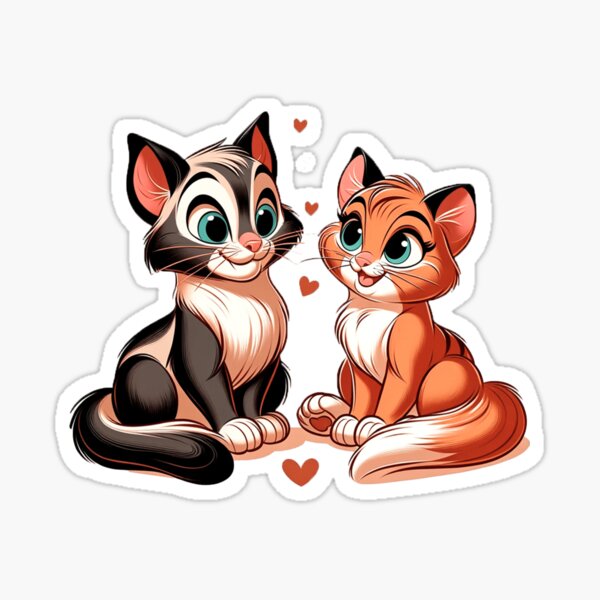 Item preview, Loving Kittens - Feline Valentine's Day Illustration designed and sold by Veteme.