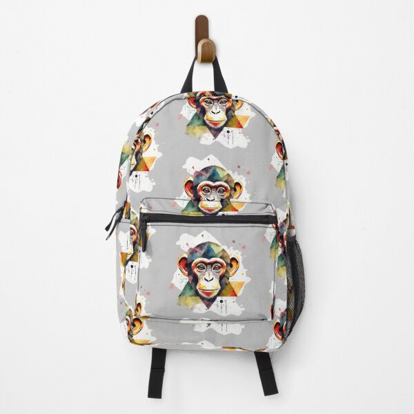 Item preview, Monkey head in watercolor with triangles and blobs. designed and sold by kreativeadern.