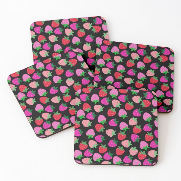 Item preview, strawberry field pink summer cute nature fruit girly pattern designed and sold by DesignYourWaystore.