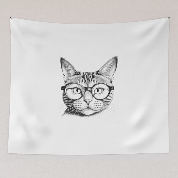 Item preview, cat with glasses designed and sold by Albertpolaris.