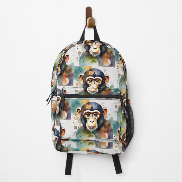 Item preview, Dreamy monkey head in watercolor with triangles and blobs. designed and sold by kreativeadern.