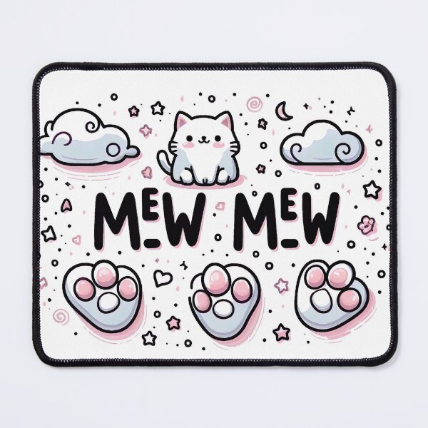 Item preview, "Whimsical 'Mew Mew' Art: Playful Cats in Vector Charm" designed and sold by Huycao211.