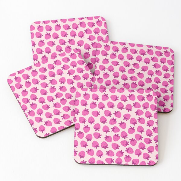 Item preview, pink strawberry field summer cute nature fruit girly pattern designed and sold by DesignYourWaystore.