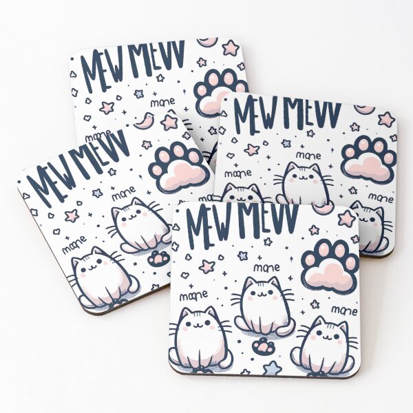Item preview, "Whimsical 'Mew Mew' Art: Playful Cats in Vector Charm" designed and sold by Huycao211.