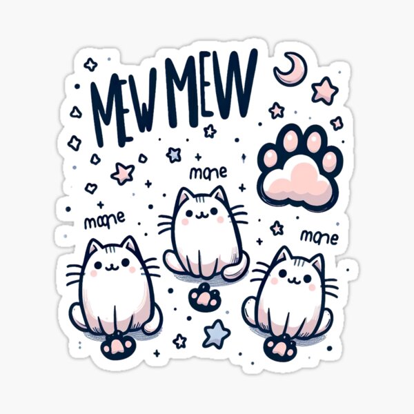 Item preview, "Whimsical 'Mew Mew' Art: Playful Cats in Vector Charm" designed and sold by Huycao211.