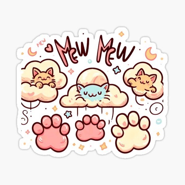 Item preview, "Whimsical 'Mew Mew' Art: Playful Cats in Vector Charm" designed and sold by Huycao211.