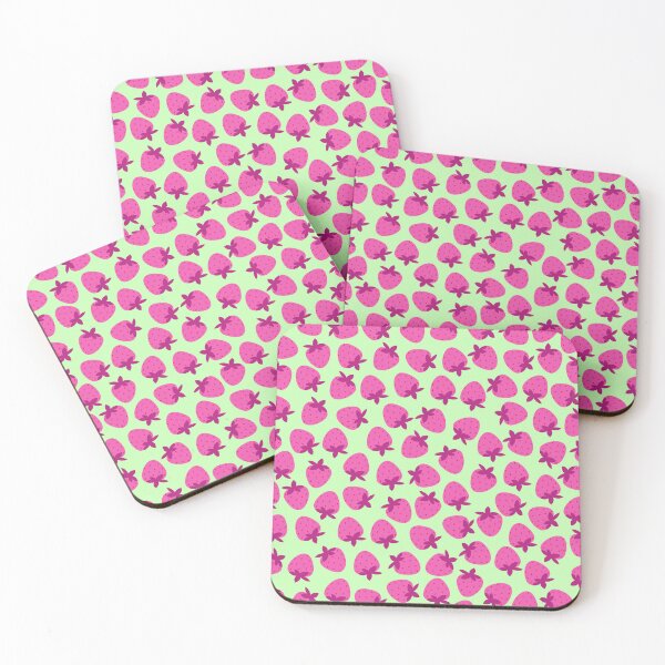 Item preview, pink strawberry field summer cute nature fruit girly pattern designed and sold by DesignYourWaystore.