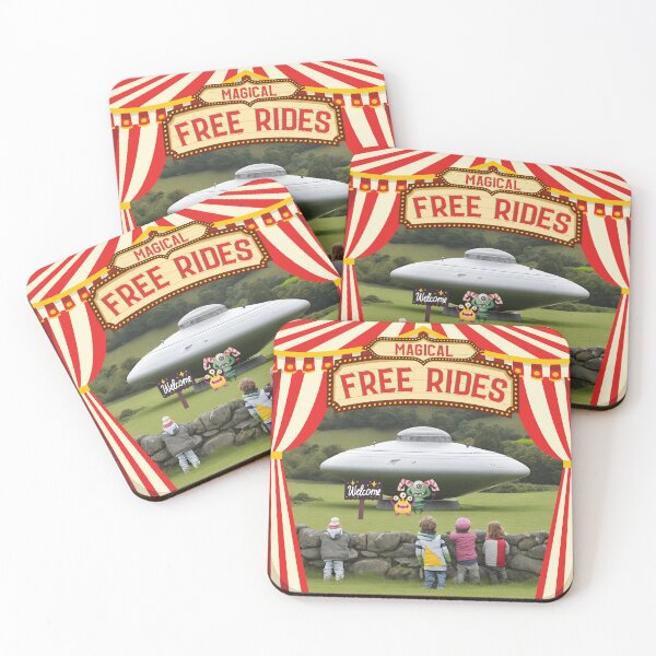 Item preview, Roll up! Roll up! MAGICAL FREE RIDES in a Flying Saucer. designed and sold by MPC-Mince-Pies.