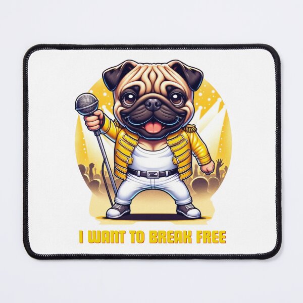Item preview, Gifts for Pug Lovers who are Freddie Mercury fans designed and sold by Amigo Creations.