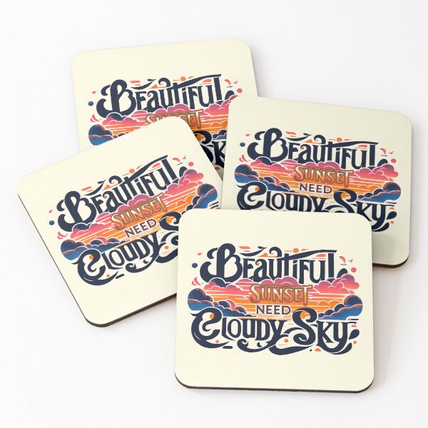 Item preview, Beautiful Sunset need Cloudy Sky, typography designed and sold by maxmaj.