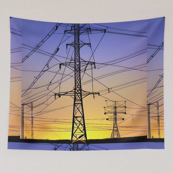 Item preview, Purple and Yellow Sky Pylons designed and sold by pinkal.