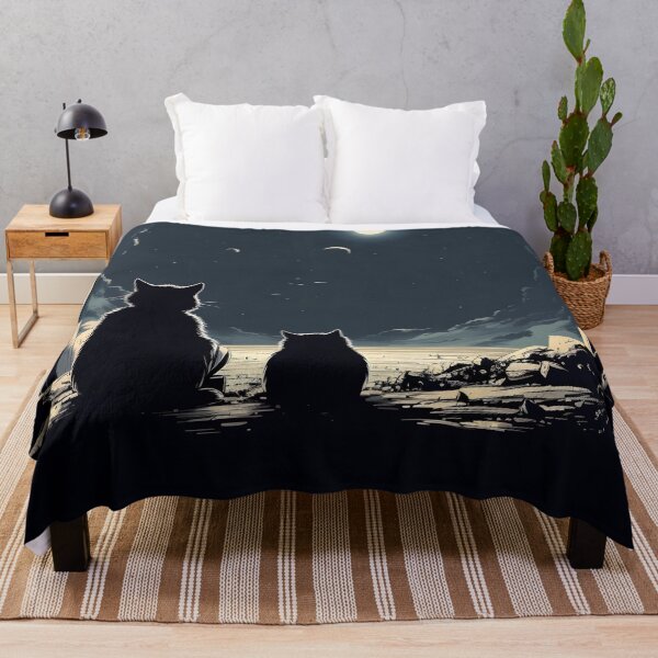 Item preview, Cute Cats Sitting in the Moonlight Watching the Sky designed and sold by omerfdln34.