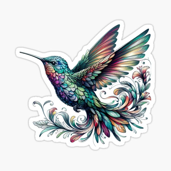 Item preview, "In Flight Beauty: Hand-Painted Hummingbird Art in Vector" designed and sold by Huycao211.