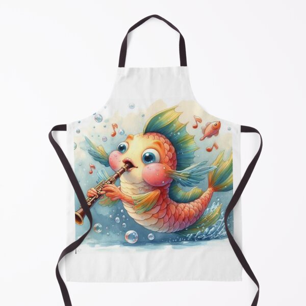 Item preview, Goldfish playing the clarinet / oboe designed and sold by ElegantTeaTime.
